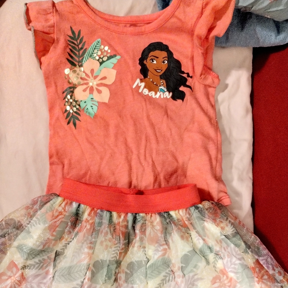 Moana 2 piece little girl shirt&skirt